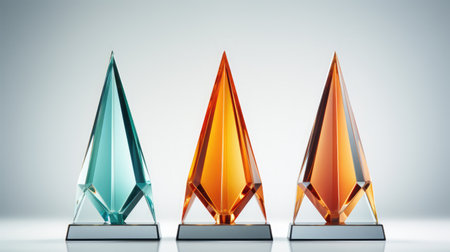 Crystal glass trophy plaque for awarding ceremonyの素材