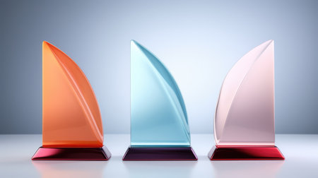 Crystal glass trophy plaque for awarding ceremonyの素材