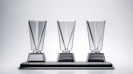Silver trophy plaque for awarding ceremonyの素材