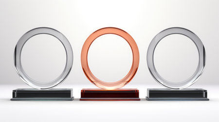 Crystal glass trophy plaque for awarding ceremonyの素材