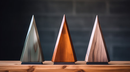 Wooden glass trophy plaque for awarding ceremonyの素材
