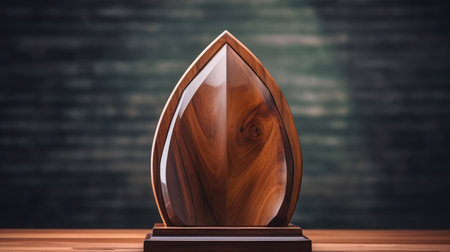 Wooden glass trophy plaque for awarding ceremonyの素材