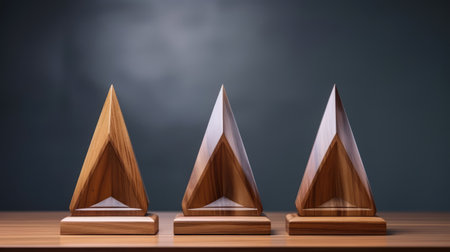 Wooden glass trophy plaque for awarding ceremonyの素材