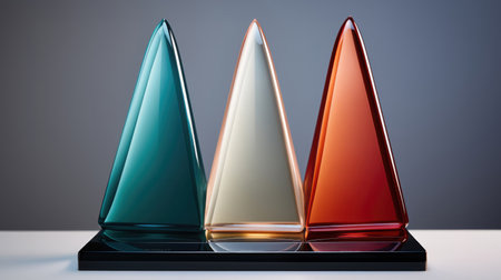Crystal glass trophy plaque for awarding ceremonyの素材