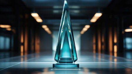 Crystal glass trophy plaque for awarding ceremonyの素材