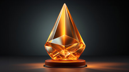 Crystal glass trophy plaque for awarding ceremonyの素材