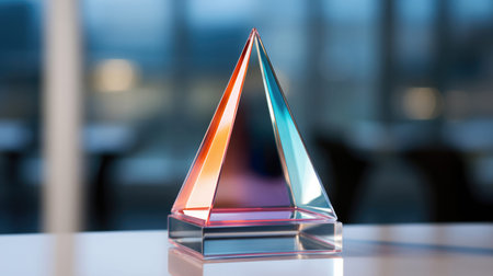 Crystal glass trophy plaque for awarding ceremonyの素材