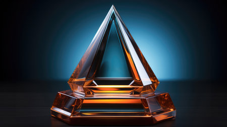 Crystal glass trophy plaque for awarding ceremonyの素材