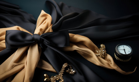 Elegant, luxury accessories and cloth with dark style photographyの素材