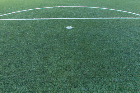 Penalty area artificial turf  soccer fieldの写真素材