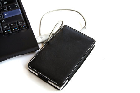 External hard drive in black case