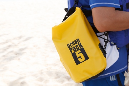 Waterproof bag for protect camera from waterの写真素材