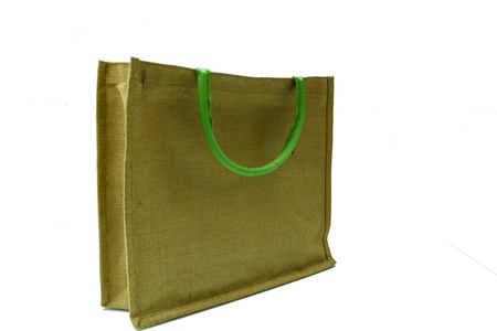 Fabric bag isolated on white backgroundの写真素材
