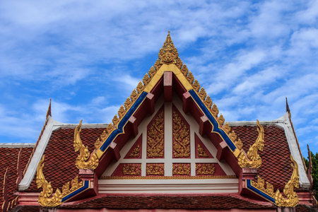 Temple Roof Tile Pattern in Songkhla, Thailand
