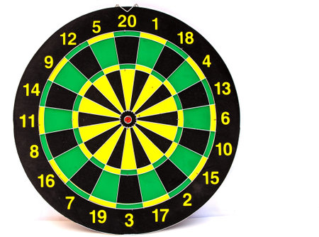 Dart board isolated on white background