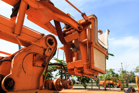 Part of crane car and sky backgroundのeditorial素材