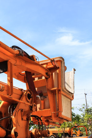 Part of crane car and sky backgroundのeditorial素材