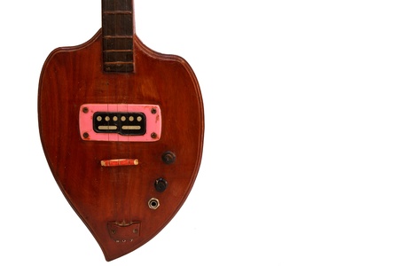 Thai lute guitar the Thai North Northeast region music instrument on whiteの写真素材