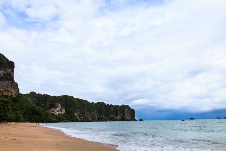 beach and tropical sea at Krabi province, Thailandの写真素材