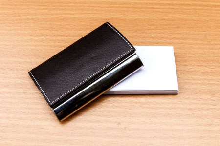 Leather case for name cardの写真素材