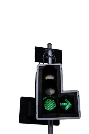 Green color on the traffic lightの写真素材