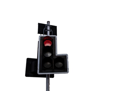 Red color on the traffic lightの写真素材
