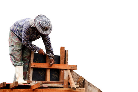 Construction worker working on construction site