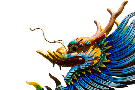 Statue of Chinese style dragon headの写真素材
