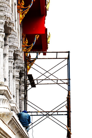 Construction worker working at the temple-3の写真素材