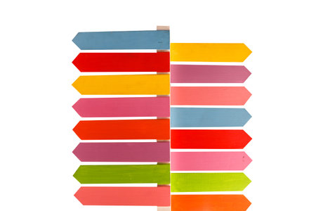 Colorful of blank sign board on white background