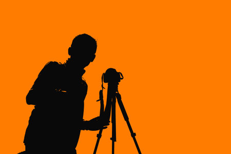 Silhouette of photographer on the field-3