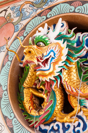 Art of Chinese dragon on the wall-3の写真素材