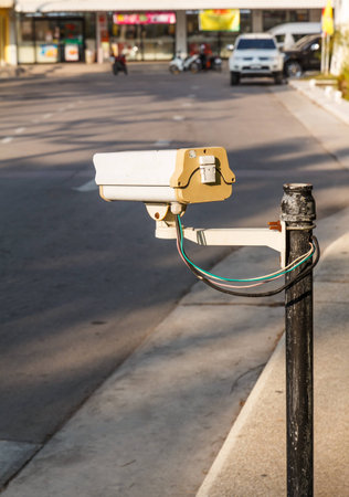 CCTV Camera check before car come in-2の写真素材