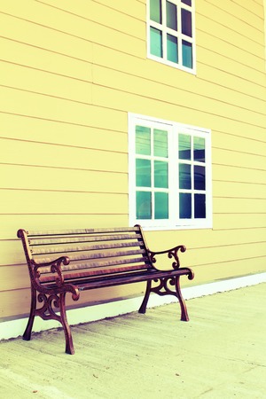 Vintage chair put in font of the homeの写真素材