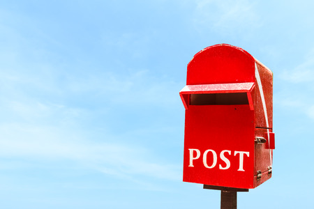 Red post box or mail boxの写真素材