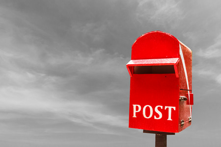 Red post box or mail boxの写真素材