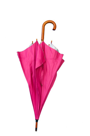 Pink umbrella on white backgroundの写真素材