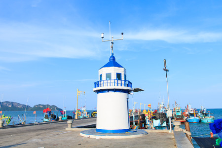 Lighthouse at the ocean in Thailandの写真素材