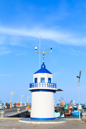 Lighthouse at the ocean in Thailandの写真素材