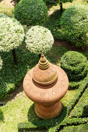 flower pot in the gardenの写真素材