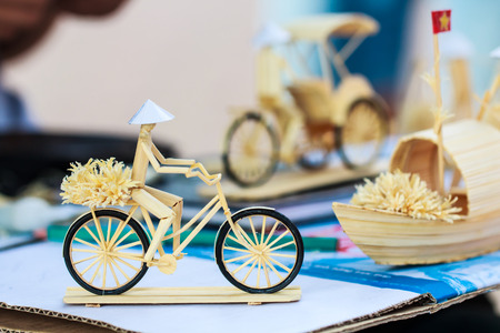 The craft products made of bamboo souvenir in Vietnamの写真素材