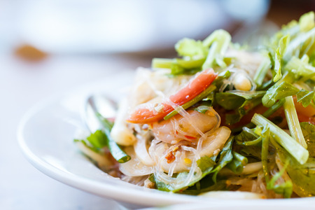 yam wun sen, thai mung bean noodle saladの写真素材
