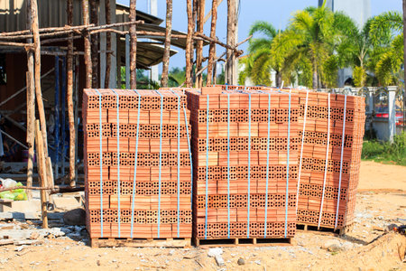 Brick in construction site on daytimeの写真素材