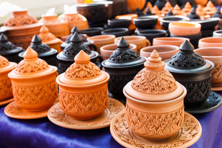 Handcraft of clay pottery ceramicsの写真素材