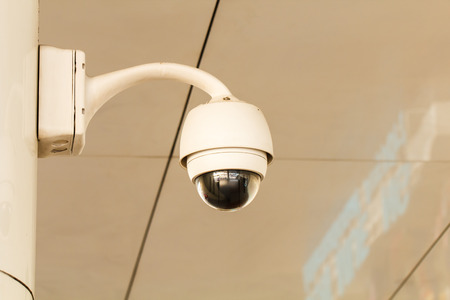 CCTV in building on the walk wayの写真素材