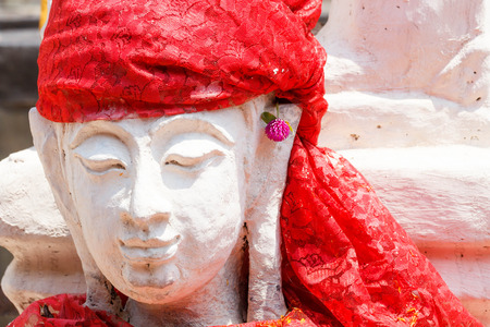 Close up of Buddhist statue at Pra That Lampang Laung temple, Thailand-3の写真素材