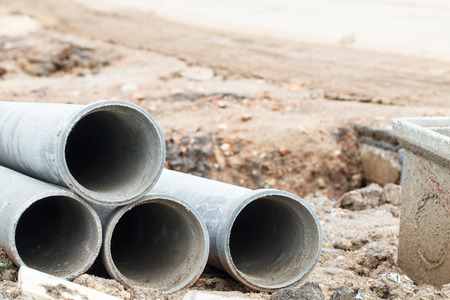 Pipeline construction road prepare to useの写真素材