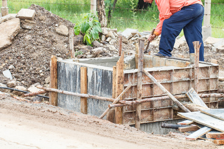 Rural construction worker on road construction, Thailandの写真素材