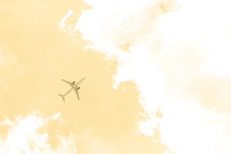 airplane cruising in the clouds