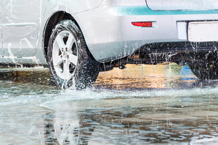 Car washing in the carwashの写真素材